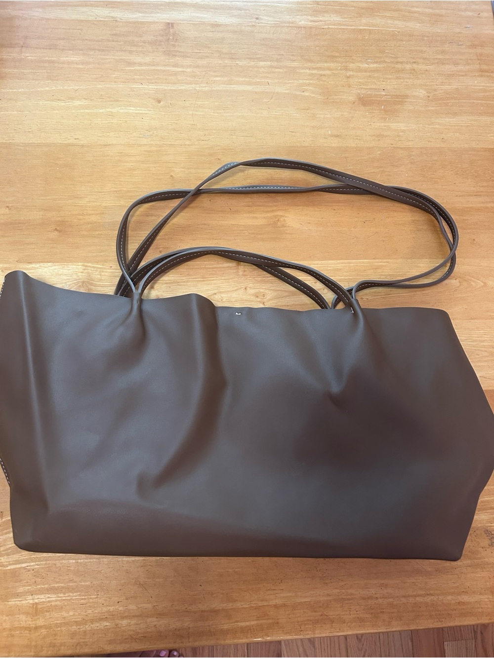 Zara brown leather tote